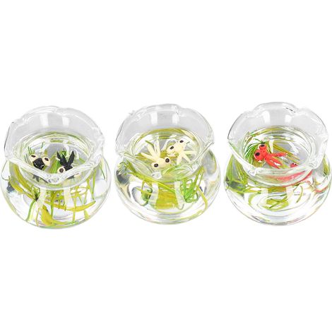 Lot de 3 mini aquariums réalistes pour poupées, décoration de bureau miniature (1/5)