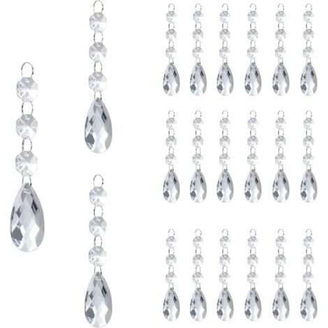 Perles de Cristal 24Pcs Decoration Noel Sapin de Noel Decoration Noel Interieur Deco Noel Interieur Décoration Noel Intérieur Decoration Sapin Noel Decoration Interieur pour Sapins de Noël
