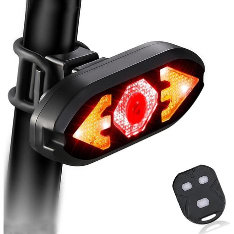 Feu arrière de vélo avec clignotants intégrés et télécommande - Feu de sécurité LED, étanche IPX4 (1/5)