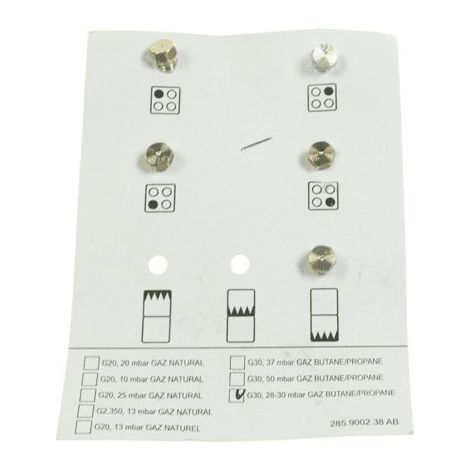 KIT INJECTEURS GAZ BUTANE POUR CUISINIERE BEKO - 4431900202