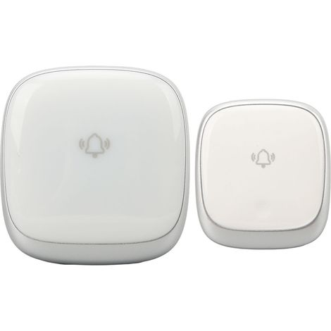 Sonnette électronique avec signal lumineux LED, idéale pour les personnes âgées et les personnes handicapées, pour la maison ou l'hôtel (100-260 V). (1/5)
