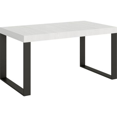 Table industrielle blanche et pieds métal anthracite Tiroz 160cm (1/5)