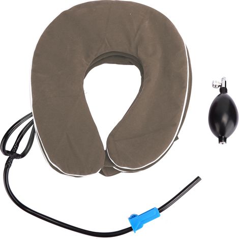 Collier Cervical Gonflable Adulte - Appareil de Traction et Soutien du Cou à Domicile Gris (1/5)