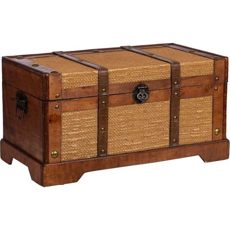 Baúl de madera marrón 43x23x22 cm (1/5)