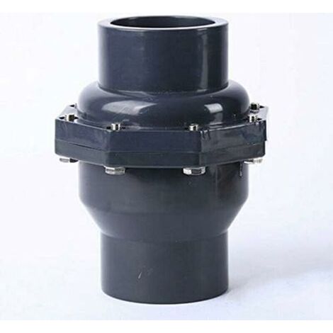 Clapet anti-retour en PVC DN25 Φ32 mm – Double raccord pour tuyau de pression – Conçu pour installation horizontale/verticale