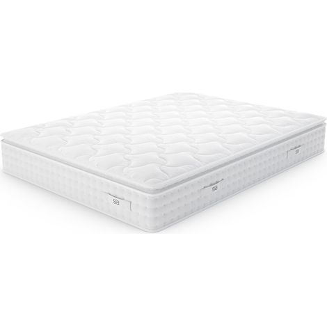 Matelas en mousse mémoire de forme. latex & ressorts ensachés blanc HYBRIDE PREMIUM CLOUD (1/5)