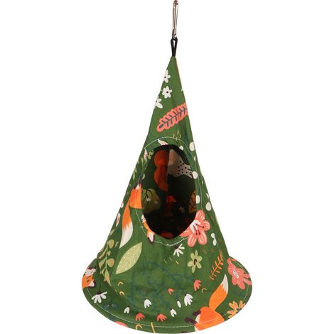 Tente pour oiseaux, lit de couchage en coton doux et respirant, lavable, hamac suspendu, nid pour perroquet, perruche, vert, 15x22cm (1/5)