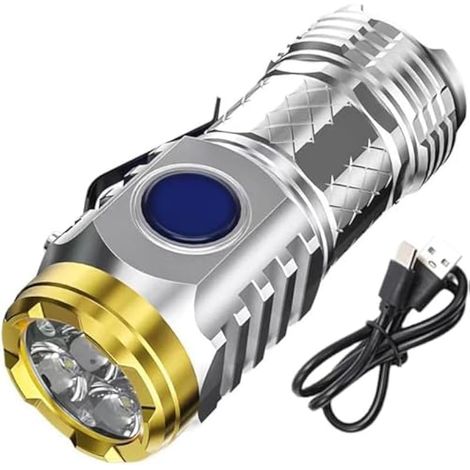 Lampe torche mini monstre à trois yeux, lampe LED ultra lumineuse portable, mini torche super brillante, lampe rechargeable haute luminosité