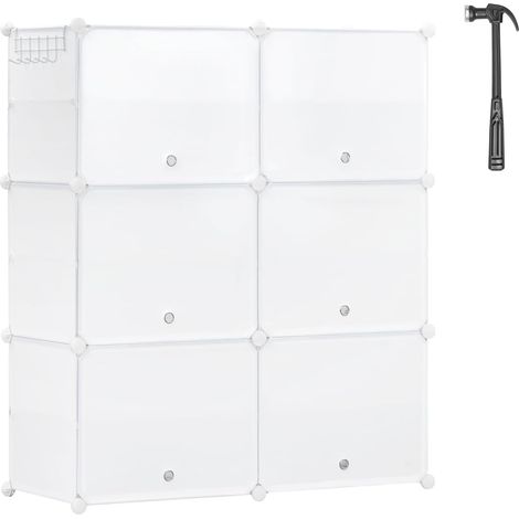 Woltu – Meuble à chaussures 6 compartiments – Rangement pour 24 paires – Dimensions 45x35x35cm – Structure renforcée en métal – Couleur blanc (1/5)