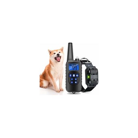 Collier de dressage rechargeable étanche, portée 800 m, choc/son, noir A – (1/4)