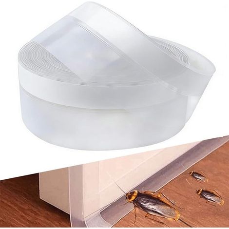 Türdichtungsband selbstklebend 2 5 x 10 m transparentes Silikondichtungsband multifunktionale Silikonstreifen Zugluftstopper schalldämmend für 2,5 (1/5)