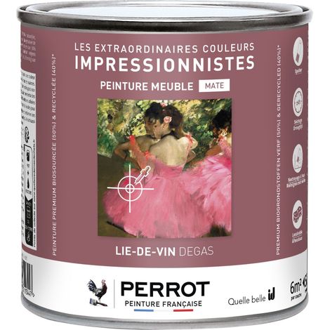 PEINTURE MATE POUR MEUBLE LIE DE VIN DEGAS 500ML  - PERROT