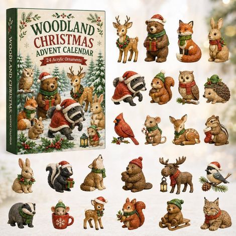 Forêt de Noël calendrier avent 2026 2D Modèle B boîte surprise