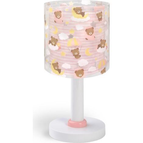 Lampe de chevet ou de table enfant veilleuse Baby Teddy Ours roses nuages, 41571S, G4 - LED 4 W - Ampoule incluse, Rose (1/5)