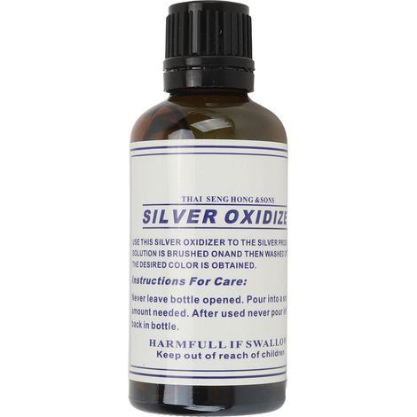 Solution d'oxydation pour argent, fabrication de bijoux, noir, effet vintage, oxydant pour argent sterling, 50 ml (1/5)