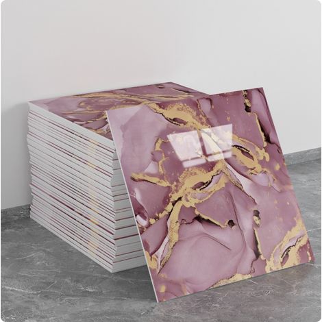 (10 Stück, 30×30 cm, Q077) Selbstklebende Wandaufkleber für Fliesen, Marmorstruktur, Wanddekoration, PET-Material, geeignet für Küchen, Badezimmer, Kamine und Waschküchen.