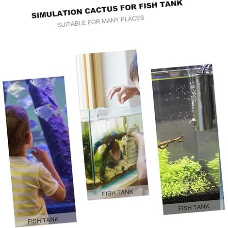 Pianta artificiale per acquario, cactus realistico, decorazione resistente e sicura per terrari e acquari - ALTRO (1/4)