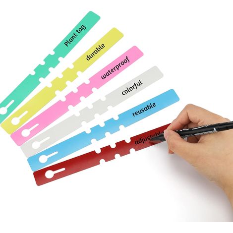 Étiquettes jardin suspendables plastique réutilisables 6 couleurs - Lot 120 (1/5)