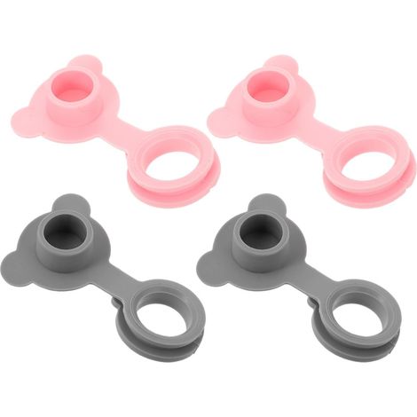 4 Pièces Bouchon de Baignoire Bébé en Silicone Rose, Étanche (1/5)