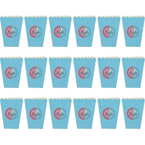 18 mini boîtes à popcorn, sachets cadeaux pour fille ou garçon, boîtes à sandwich, sacs en papier pour révélation du sexe (1/5)