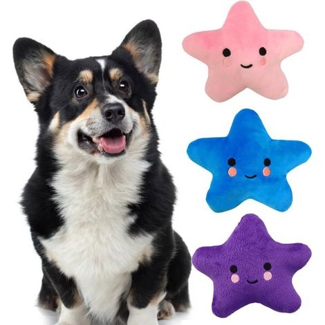 ZVD Jouet couineur pour animaux de compagnie - Jouet en forme d'étoile souriante - Avec couinement (1/4)