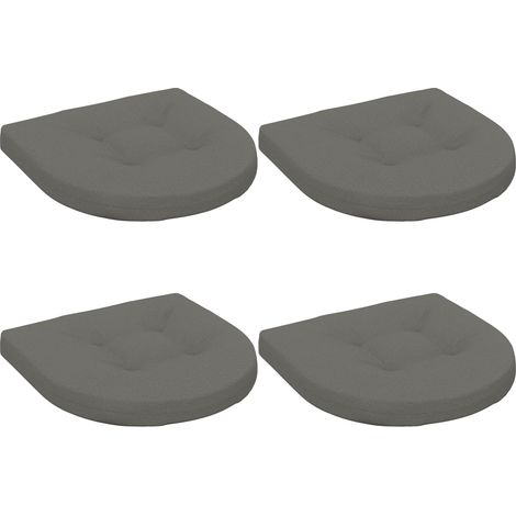 Coussins de siège 4 pièces 4 pc 100 % polyester Gris vidaXL