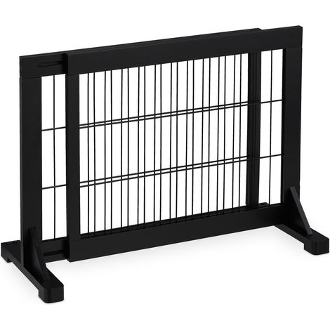 Barrière de sécurité extensible pour enfants et animaux 80 x 100 cm flexible design moderne en plastique noir (1/5)