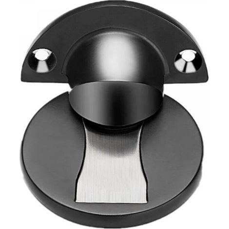 Invisible door stop, no drilling required, anti-collision floor door stop, powerful magnetic door top, black, 2 pieces (1/4)