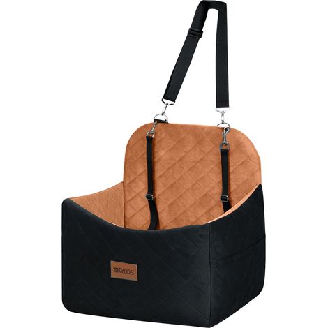 Skylos Pet Booster Dog Car Seat Safe Travel Carrier Bed Bag Basket Puppy Brown