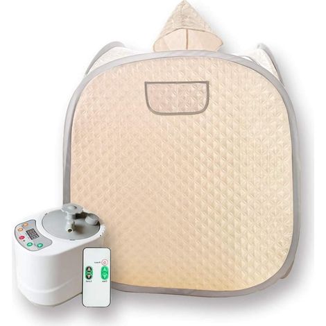 Kit de sauna portatif Kit de sauna portable for une personne, tente de chapeau de spa for tout le corps à la maison, comprenant un cuiseur vapeur de 2 L avec télécommande Tente de sauna personnelle po (1/4)