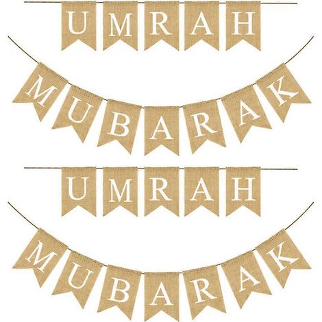 Guirlande en lin pour la décoration du Ramadan, guirlande de fanions pour les fêtes (1/5)