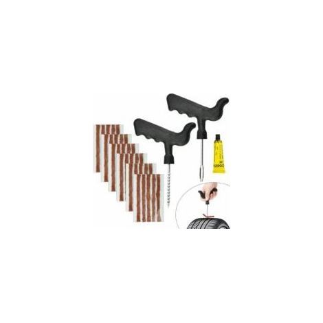 30 PCS Mèche Réparation Pneu en Caoutchouc Naturel Mèche Pneu Voiture 6MM10CM Kit Réparation Pneu Moto avec 2 Outils de Pose kit Réparation Tubeless Moto Auto Camion Tracteur - (1/4)