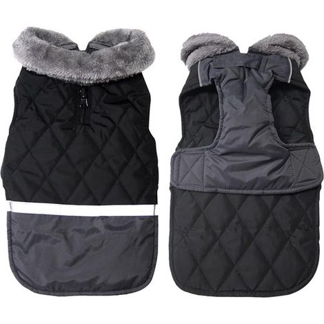 Manteau pour chien - Pull pour chien - S - Vêtement pour animaux de compagnie - Gilet thermique - Manteau en coton épais - Manteau pour petits chiens - Longueur du dos 30,5 cm, tour de poitrine 40-46 (1/5)