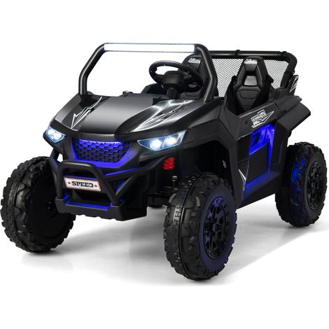 Voiture électrique Enfant 12 V Télécommande pour 3-8 Ans 2 Vitesses Ressort de Suspension Charge 59KG 118x74x71CM Noir CW6217 Maison Chic (1/2)