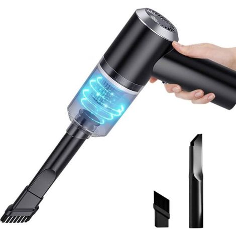 Mini-Akku-Handstaubsauger, 6000 Pa, 120 W, kleiner, leistungsstarker tragbarer Autostaubsauger für Auto und Küche, Schwarz (1/4)