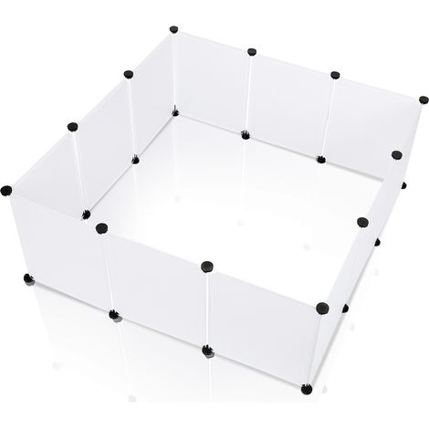 Wolketon Enclos Cage DIY Clôture Clôture modulaire Parc pour petits animaux Hérisson. Petits Animaux 12Pcs 35x45cm Blanc
