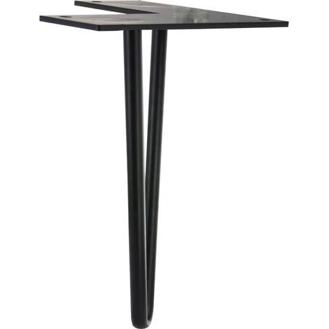 CIME Pied meuble design fixe, H.16 cm acier époxy noir (1/4)