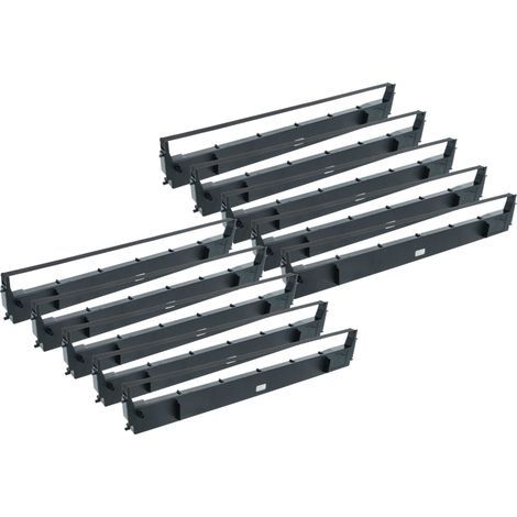 vhbw 10x Ribbon Cartridge compatible with Epson LQ1010, LQ1170, LQ1070+, LQ1600, LQ1070, LQ1600K Dot Matrix, Receipt Printer - Black Ink Ribbon