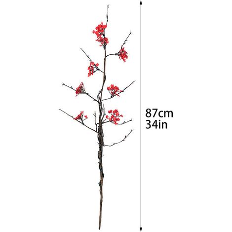 Set mit 3 künstlichen rosa Kirschblütenzweigen im Zen-Stil, ohne Vase, 87 cm, 8 Stiele, Seidenblumen, beschichteter Kunststoffstiel, Heimdekoration, Teestube, schlichtes Gesteck (1/5)