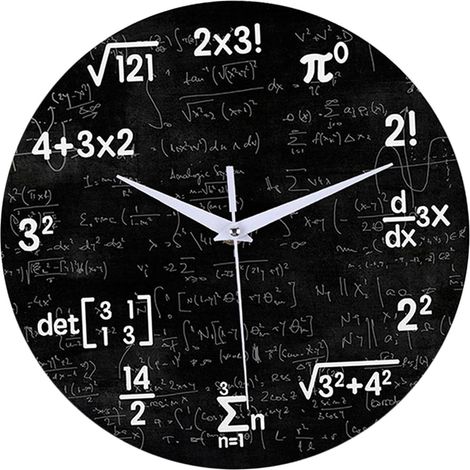 CCYKXA Silent, Non-Ticking Mathematical Wall Clock, Battery Operated Decorative Wall Clock for Living Room, Classroom, Math Room
