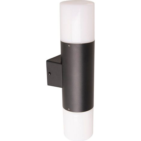 Applique Murale Extérieure Design Fin en Métal et Plastique Noir, Hauteur 32 cm, Culot E27 - PANGIVO (1/5)
