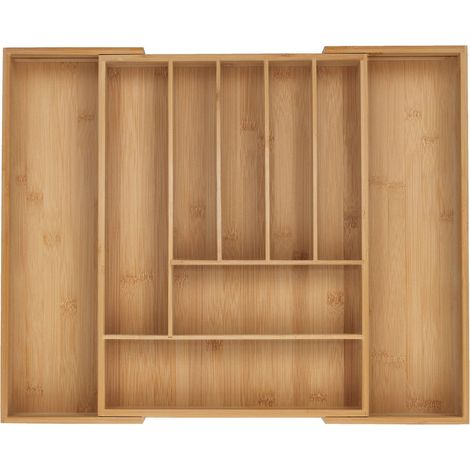Range couverts extensible en bambou pour tiroirs (1/5)