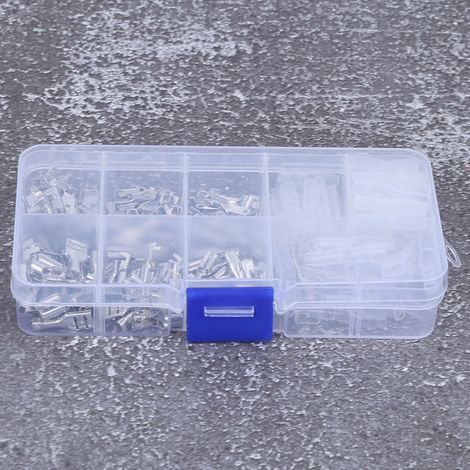 180 connecteurs de câbles électriques mâles et femelles avec revêtement isolant (180 bornes argentées) (1/5)