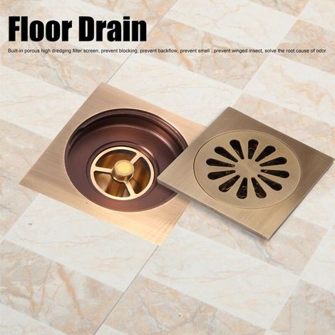 Set di scarico a pavimento Eosnow in rame anticato, stile europeo, per doccia, bagno e WC. (1/3)