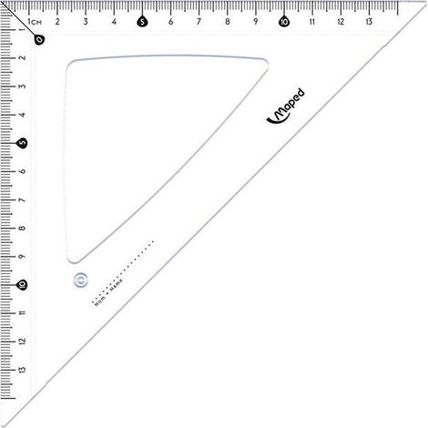 Equerre Cristal 45 degrés Hypoténuse 21 cm