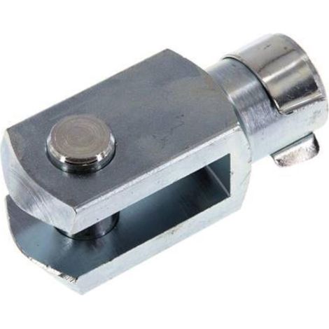 Chape Femelle avec axe M5 x 10mm en Acier zingué DIN 8140 71752 pièce de Fixation pour vérin Tête Embout Fourche Universel Véhicule Goupille Sécurité Clip Mâchoire (1/4)