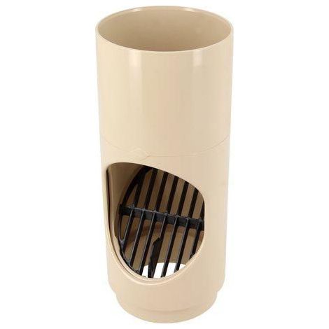 Nicoll – Piège à feuilles Ø80 sable – Raccord de gouttière PVC esthétique – Grille amovible pour nettoyage – Adaptable tube PVC ou zinc