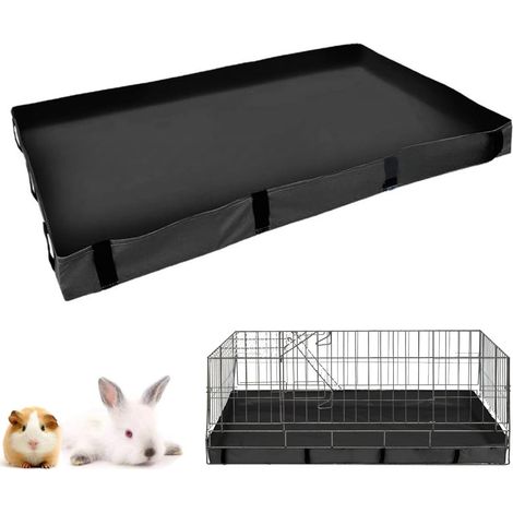 Käfigmatte für Meerschweinchen, wasserdichte Käfigeinlage für Haustiere, kotfest, waschbare Matte für Kleintiere, auslaufsichere Einlage für Kaninchen, Hamster, Igel, Eichhörnchen (Schwarz) (1/5)