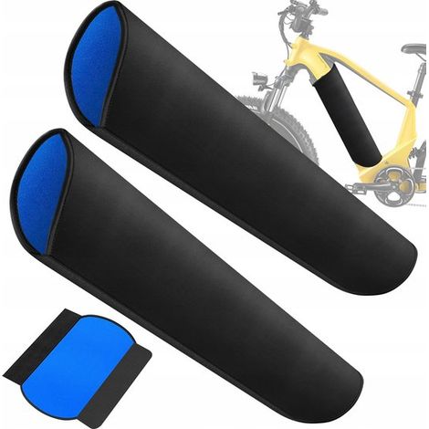 Schutzhülle für Fahrradakku Akkuabdeckung 2 teiliger wasserdichter Akkuschutz Schwarz Blaues Modell für E Bikes und Fahrräder Universalgröße 37 x (1/5)