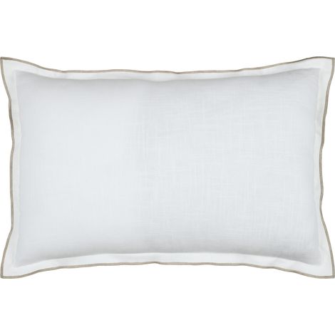 Coussin volant plat feston noir coton Blanc 40x60 cm (1/2)